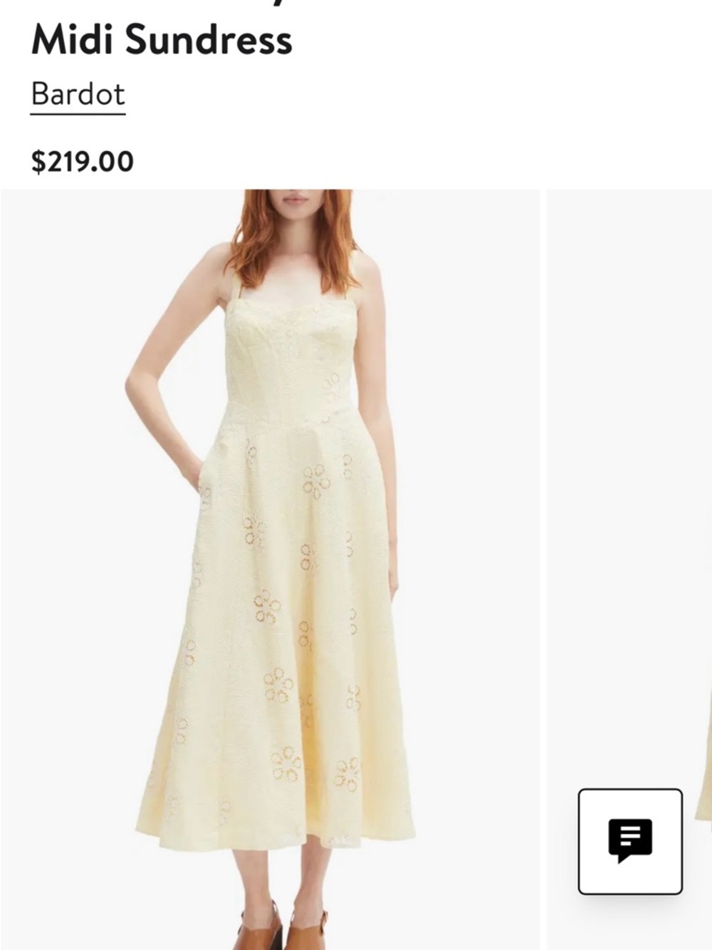 Bardot Pale Cream Eyelet Midi Dress